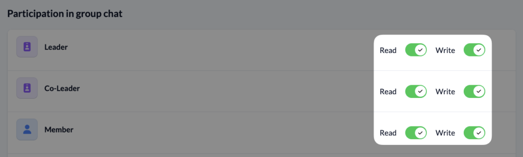 Screenshot Groups Settings Group-chat Participation in group chat
