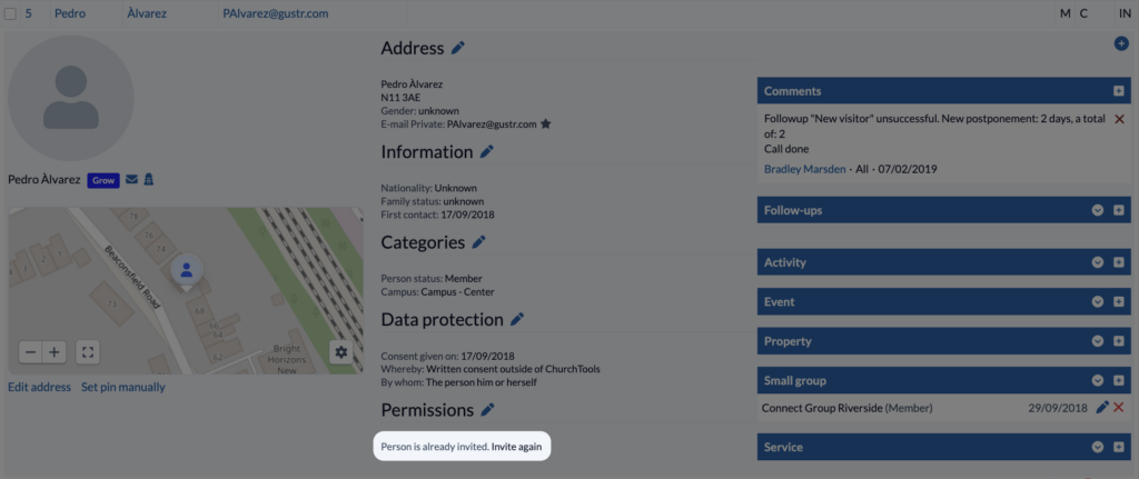 Screenshot Persons List of people Invite again