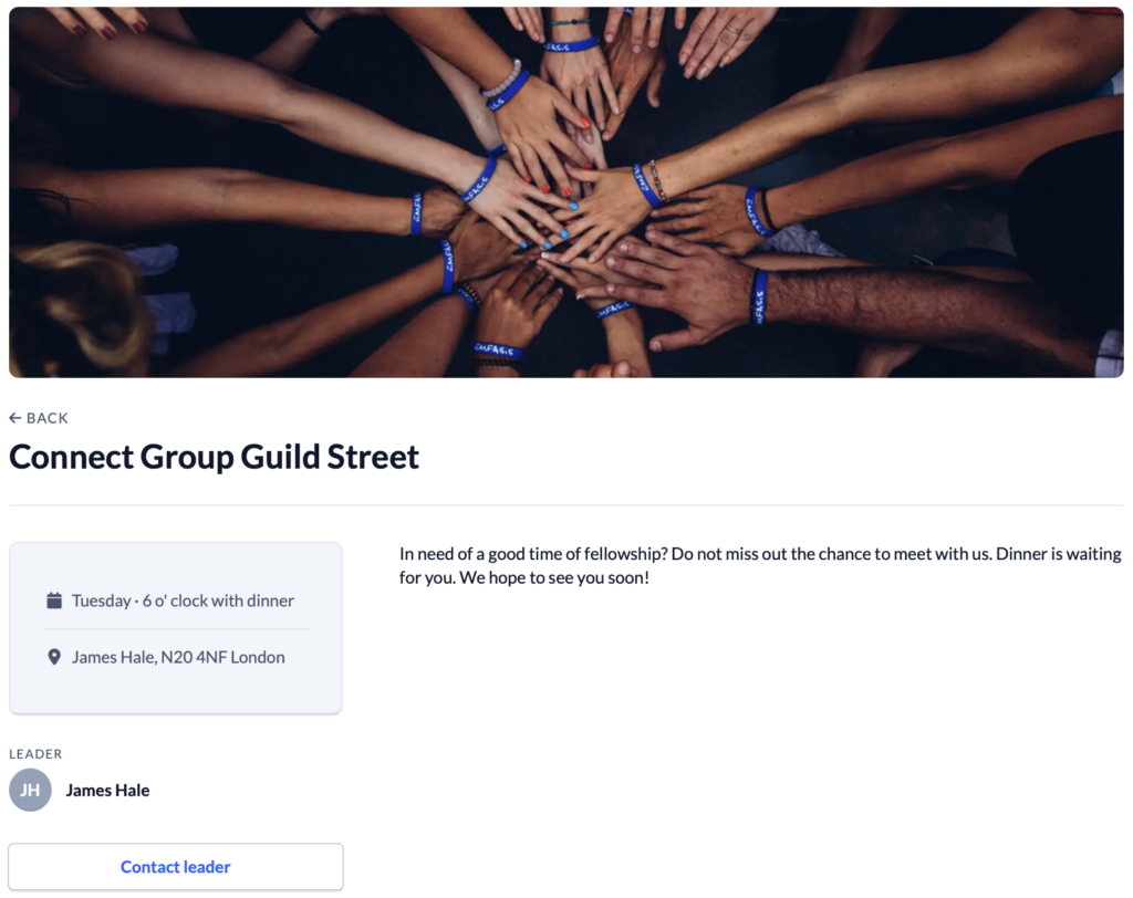 Screenshot Groups Hirarchy Group home page Detail group informatione