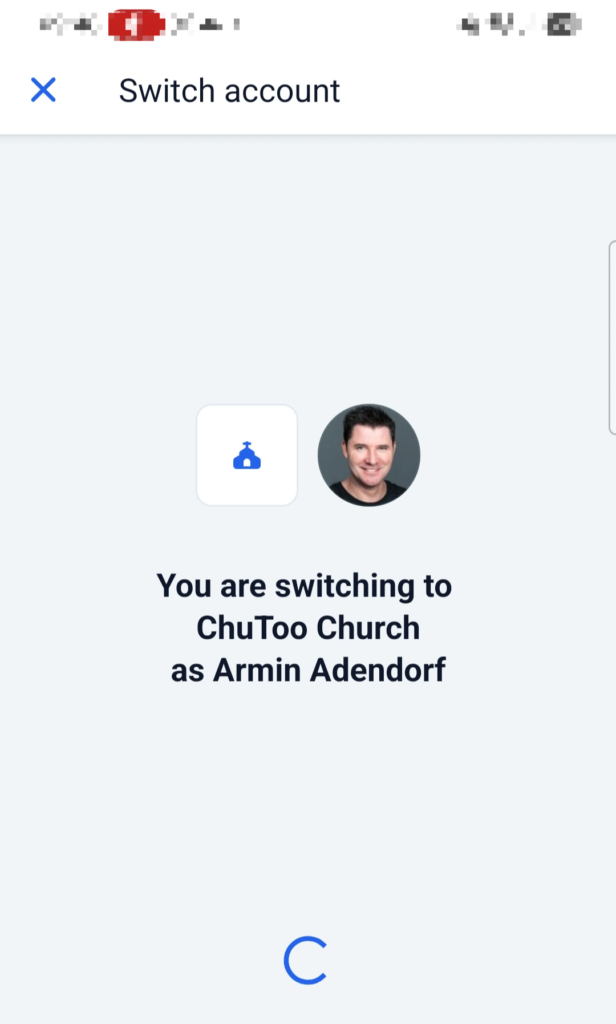 Screenshot App Switch account to