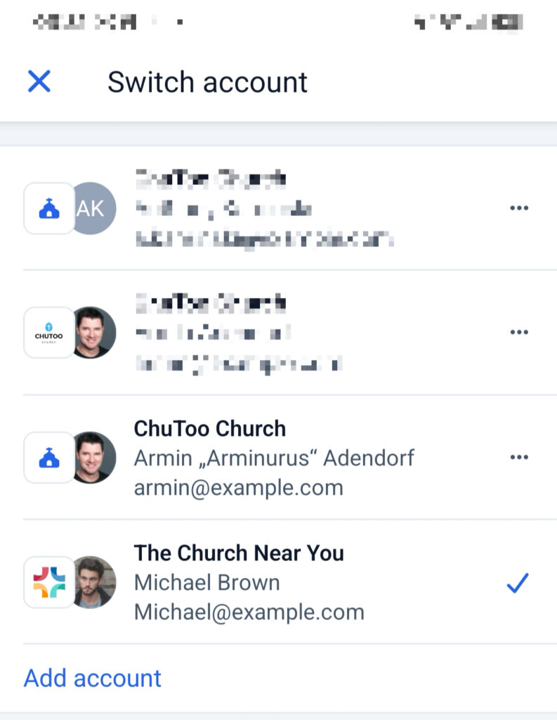 Screenshot App Switch account List