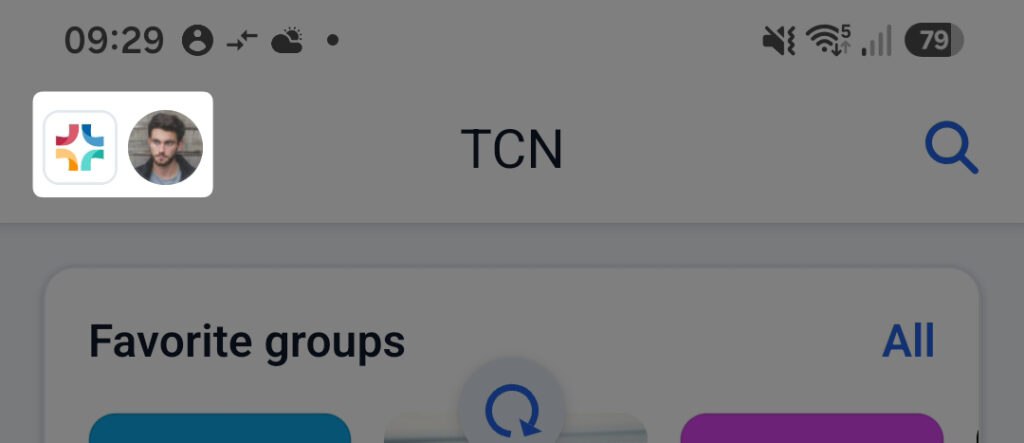 Screenshot App User profile link