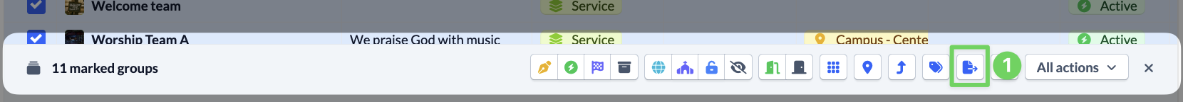 Screenshoit Groups Export groups button
