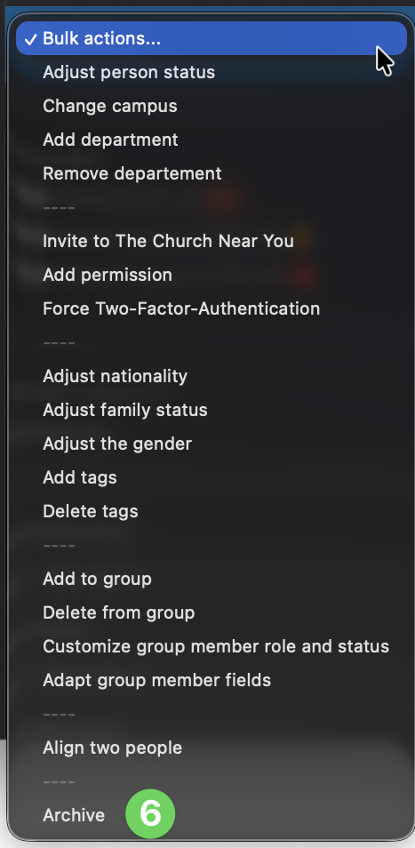 Screenshot Persons Bulk actions Archive