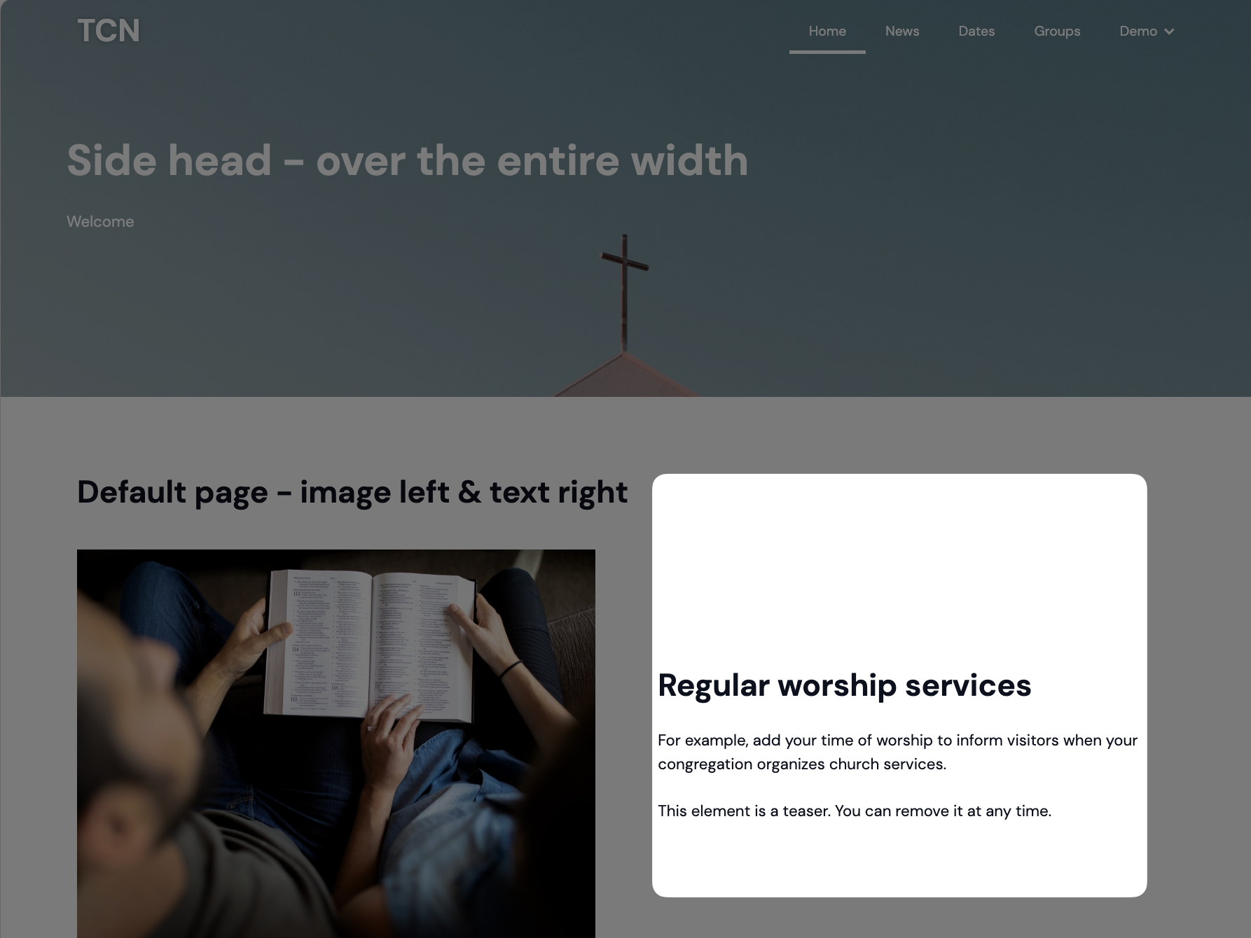 Screenshot Website Elements