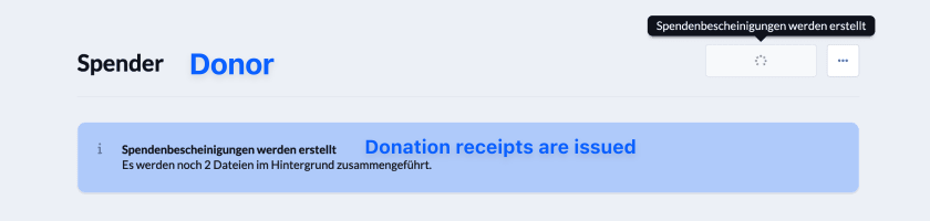 Screenshot Finance Donor donation receipts take some time