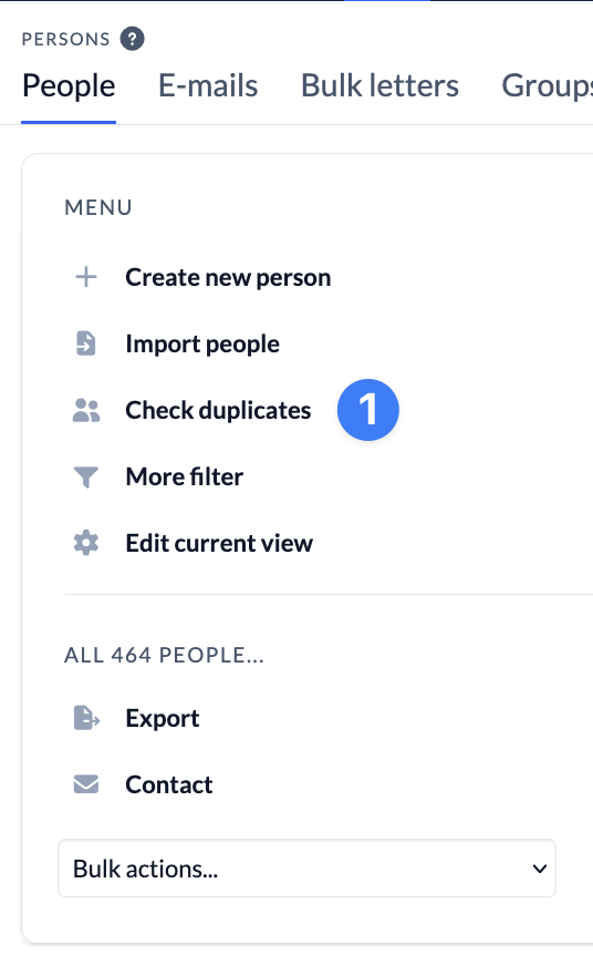 Screenshot Persons Check dublicates