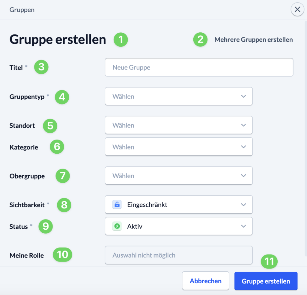 Screenshot neue Gruppe/n erstellen