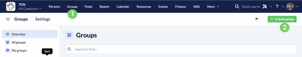 Groups - Create group