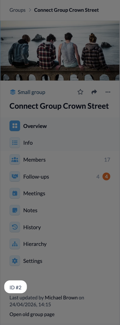 Screenshot Groups Group ID