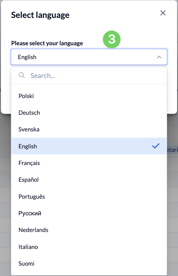 Screenshot Main Menu select your Language