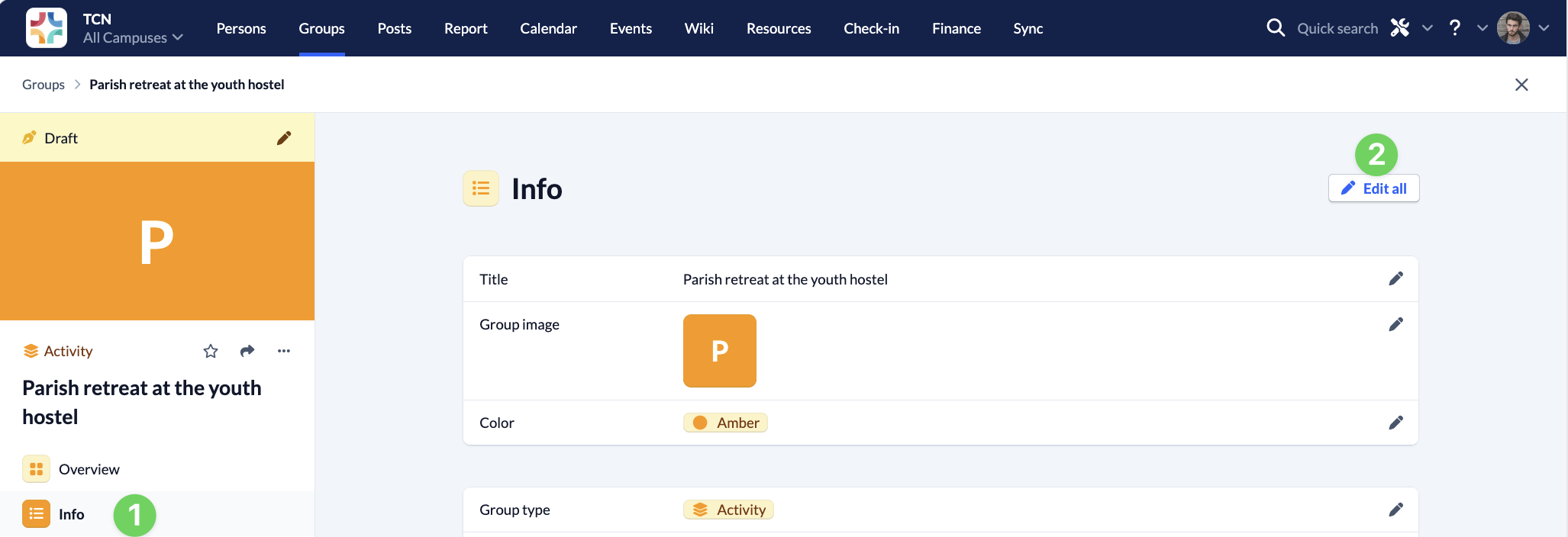 Screenshot Groups Info Edit all