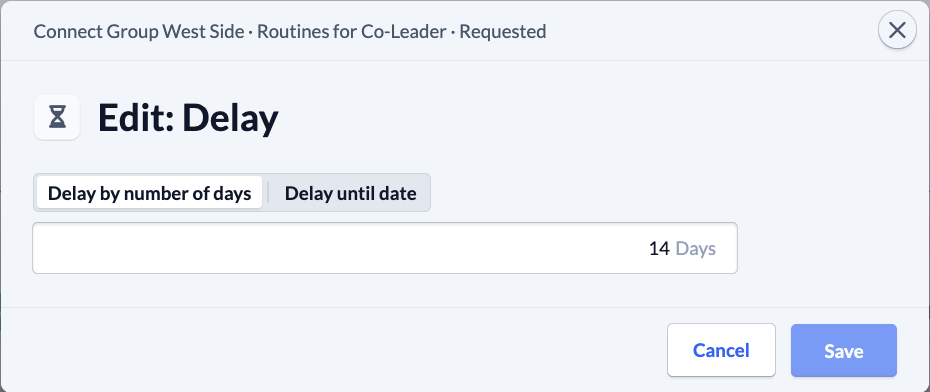 Groups - Settings - Routines - Customize Delay