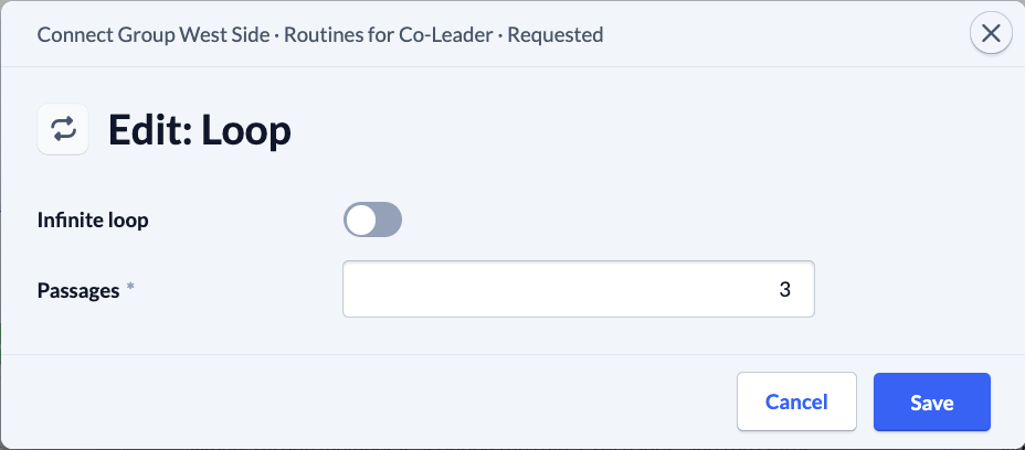 Loop Routine Example How to use routine templates? – ChurchTools Academy