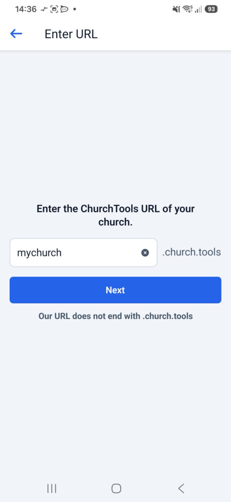 Screenshot App Login via URL