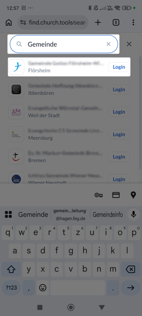 Screenshot Finder Search church