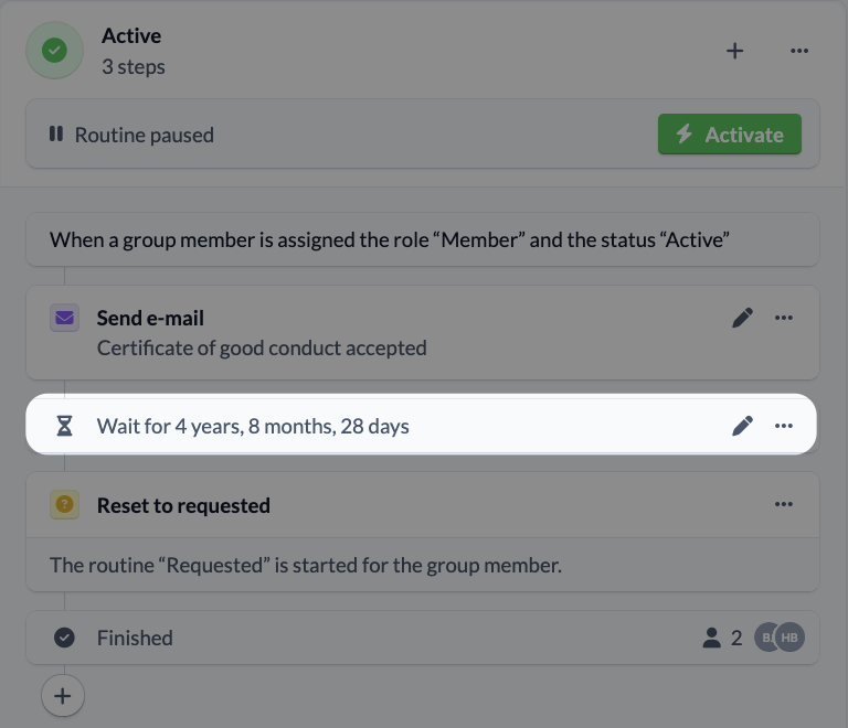 Screenshot Groups Settings Routines Delay