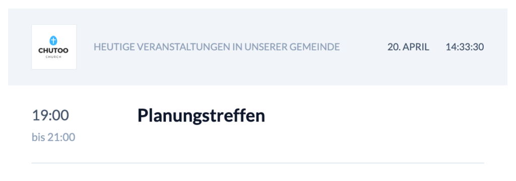 Screenshot Beispiel einer Info-Screen-Darstellung