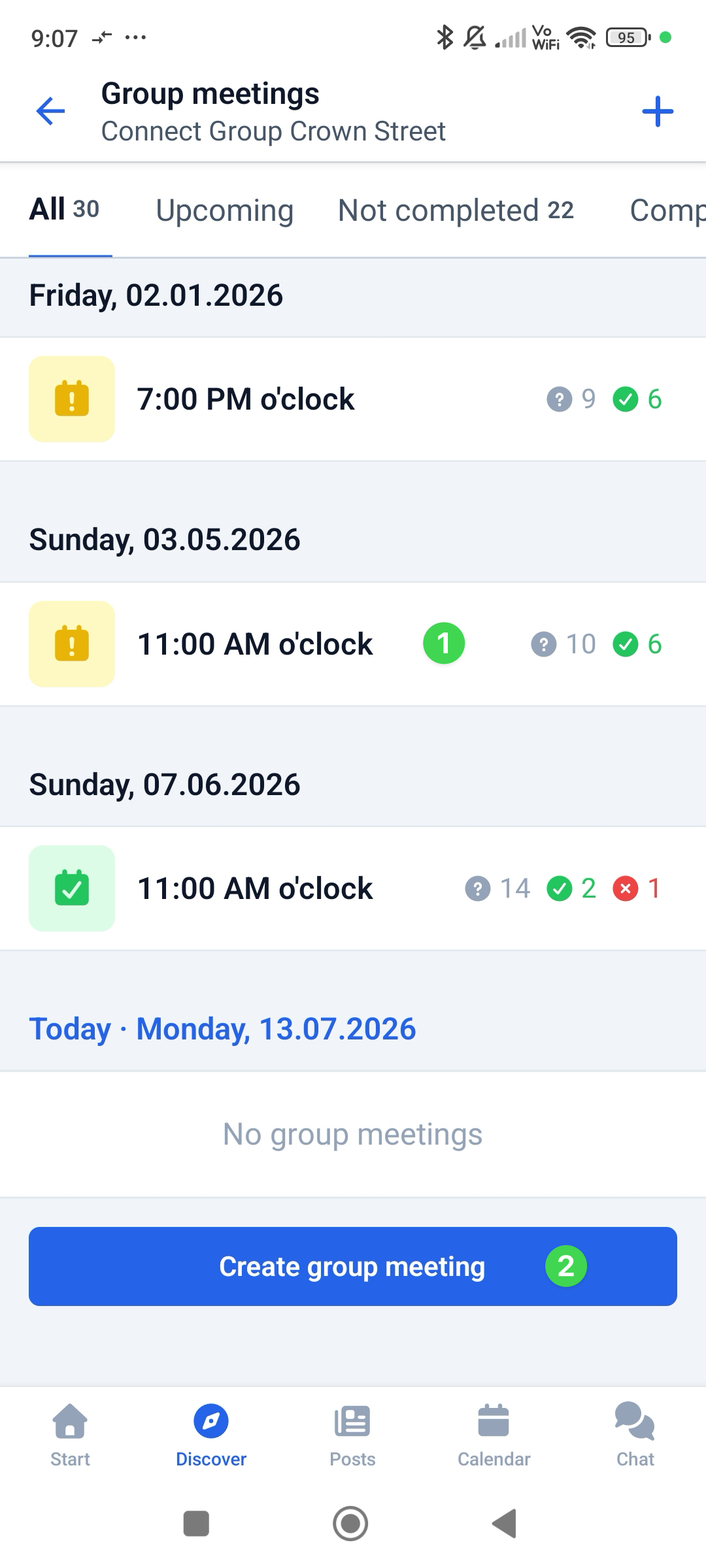 Screenshot App Group meetings