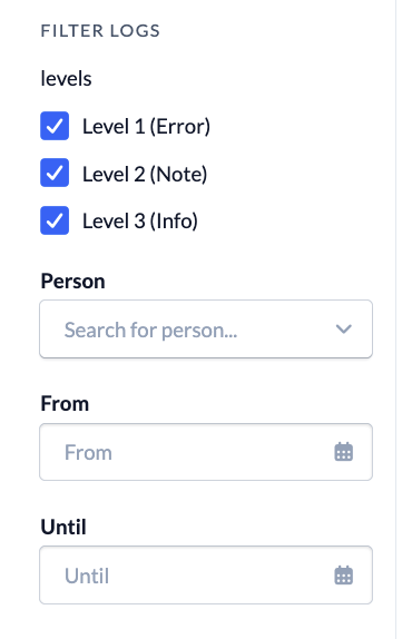 Screenshot Logs Filter Logs
