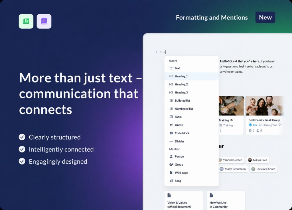 Teaser: Formatting and Mentions