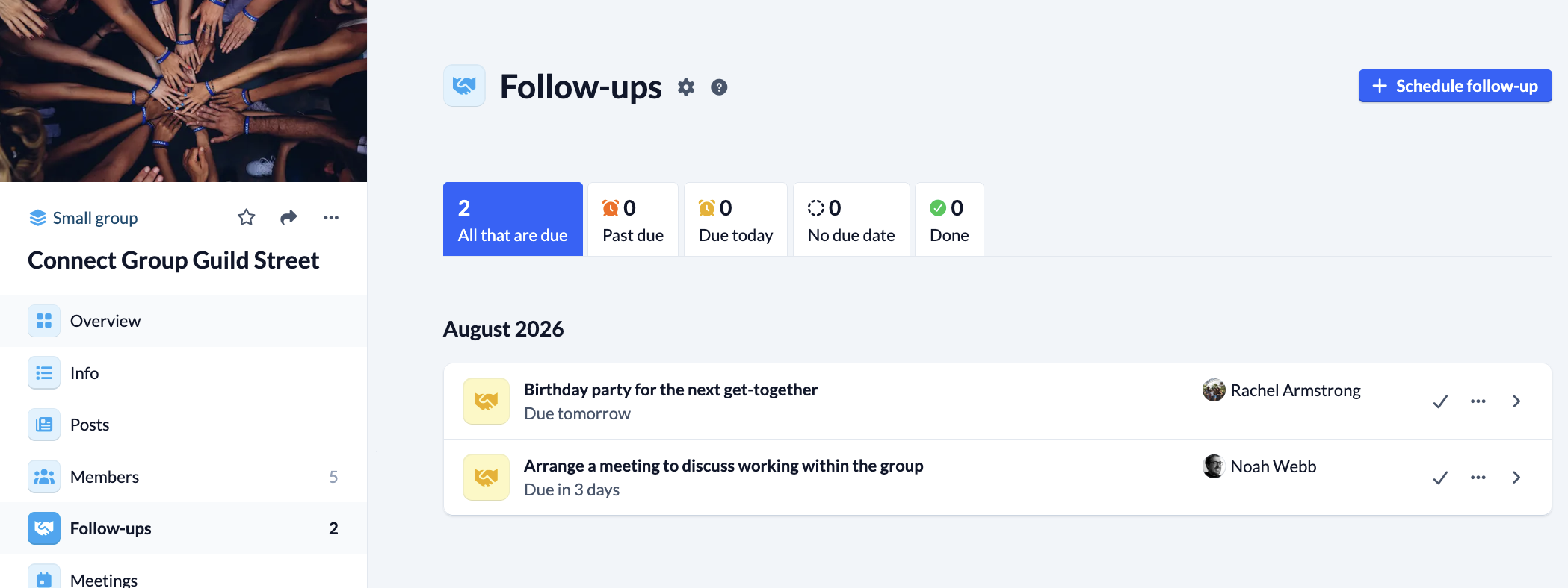 Screenshot Groups Follow-ups