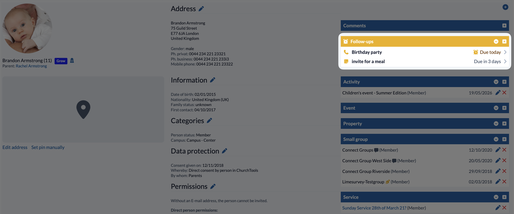 Screenshot Persons Single person Person details