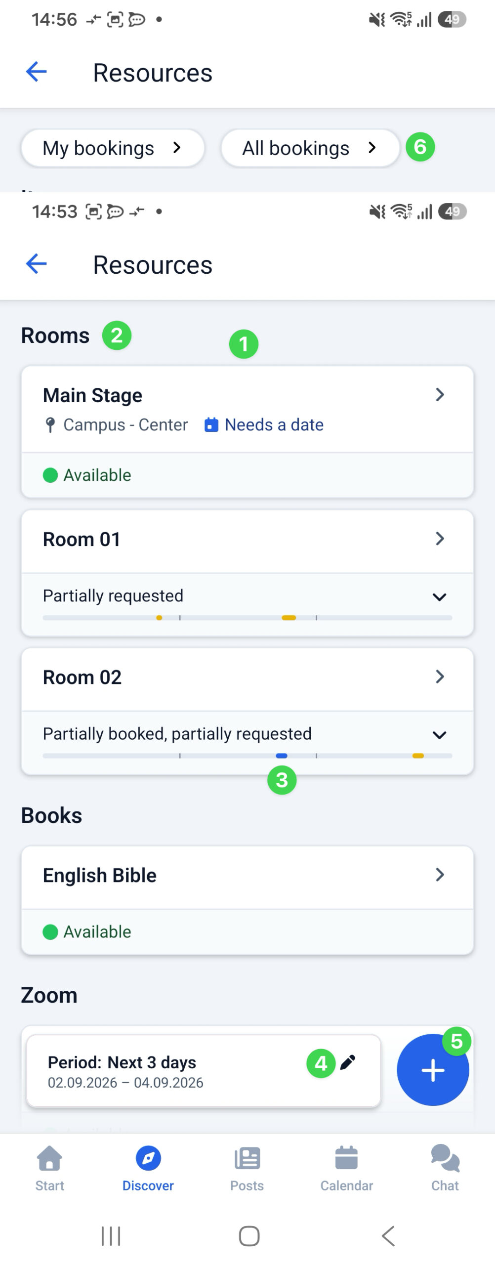 Screenshot Ressources App Ressources overview